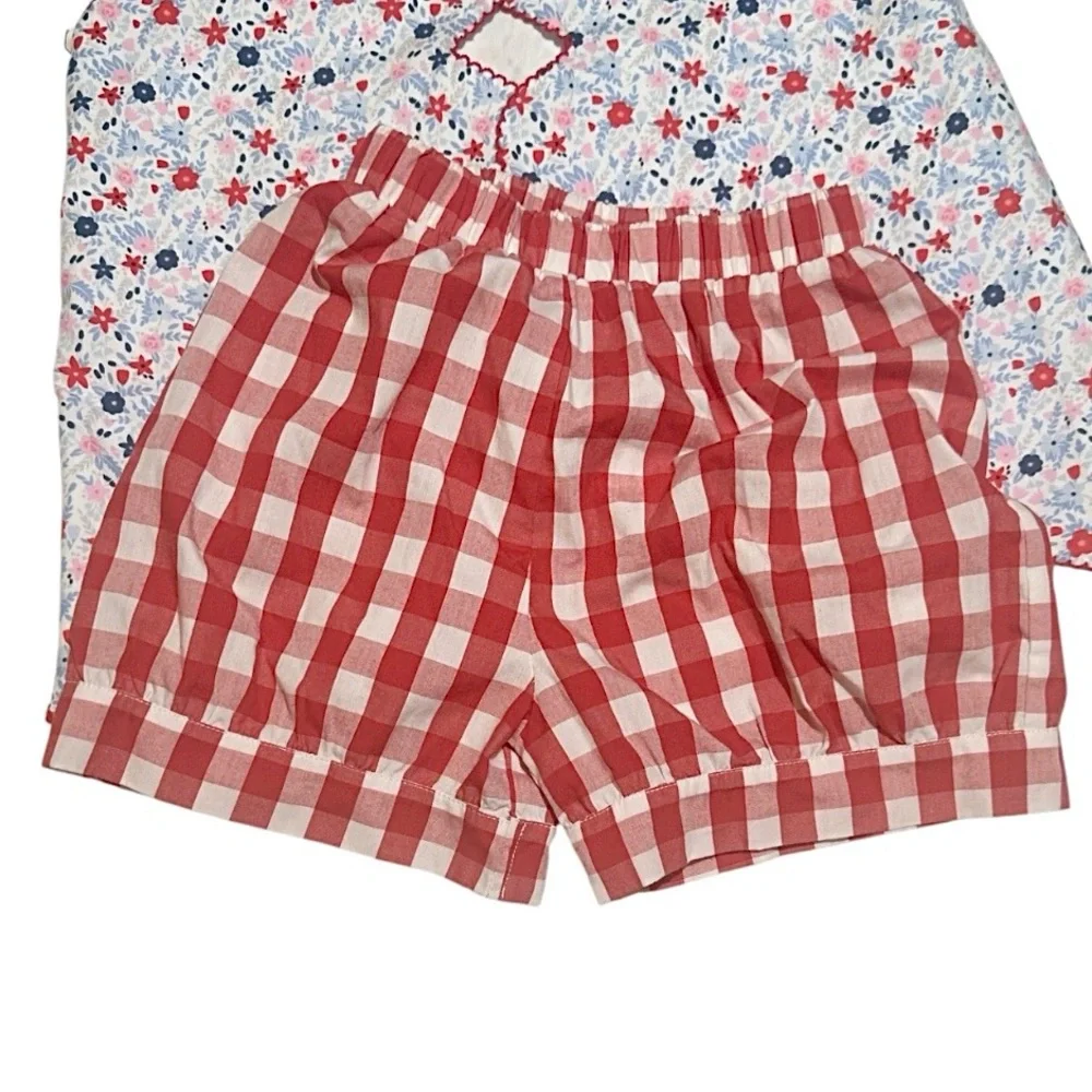 EEUC Castles & Crowns scallop collar floral print swing back short set 6